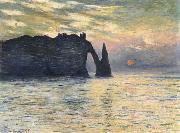 Claude Monet Etretat,Sunset Sweden oil painting artist